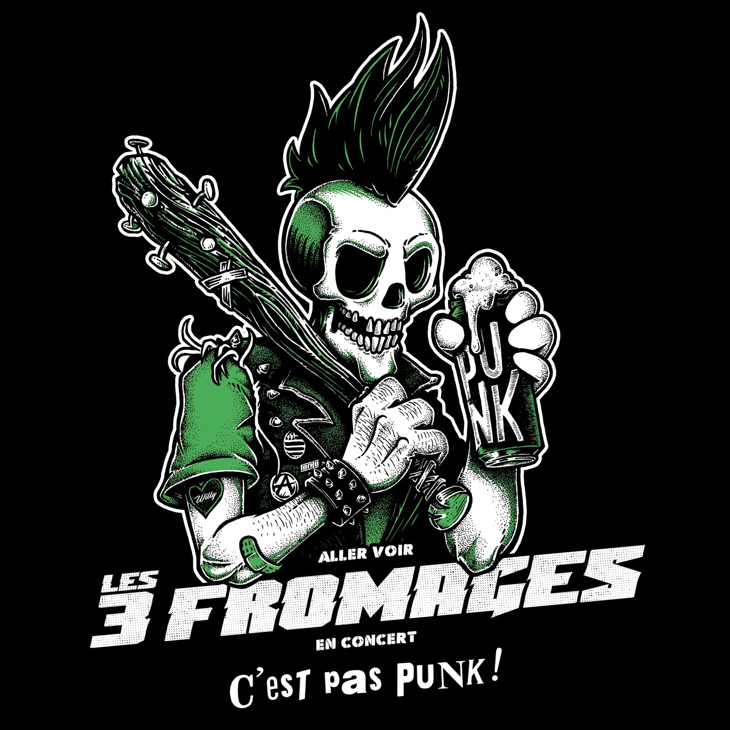 T-shirt femme "C'est Pas Punk Vert"