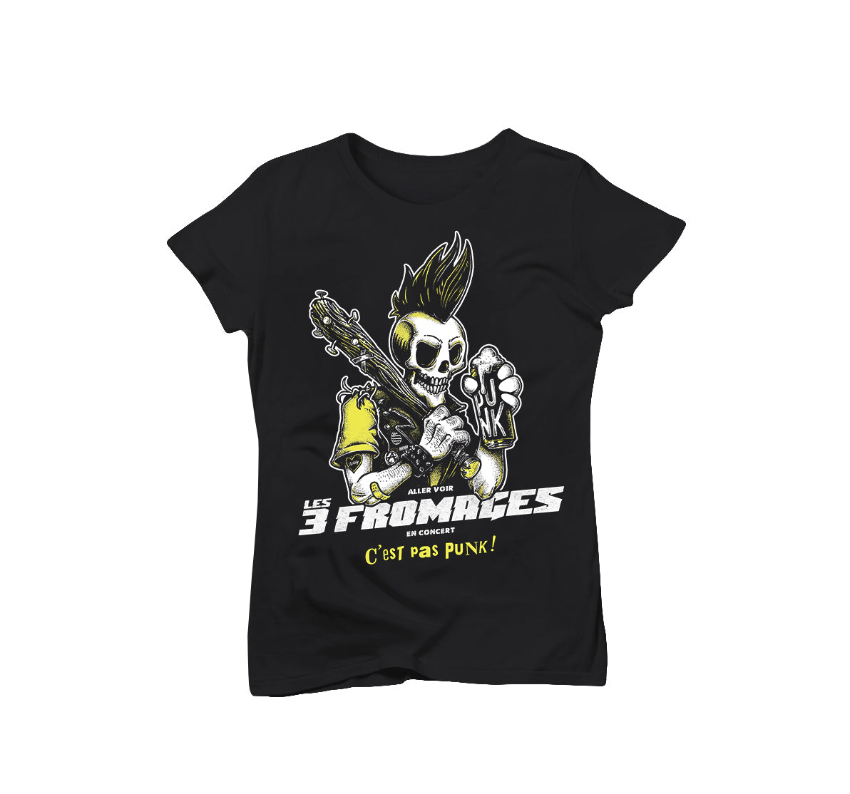 T-shirt femme "C'est Pas Punk jaune"