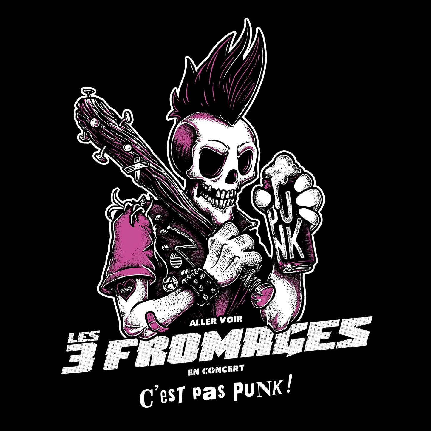 T-shirt homme « C'est Pas Punk Rose »
