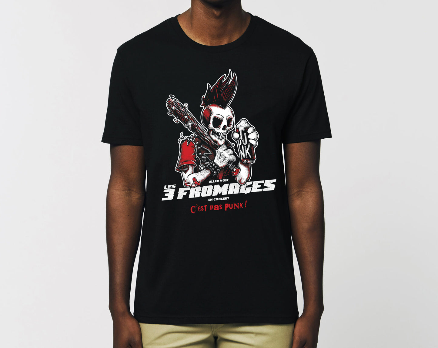 T-shirt homme « C'est pas punk » rouge 100% Coton Bio