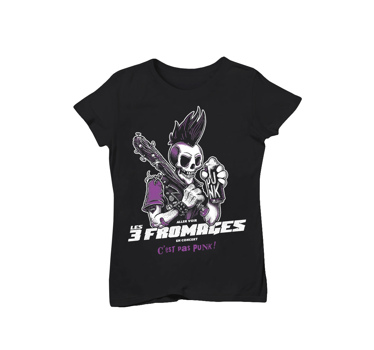 T-shirt femme "C'est Pas Punk Violet" 100% coton bio